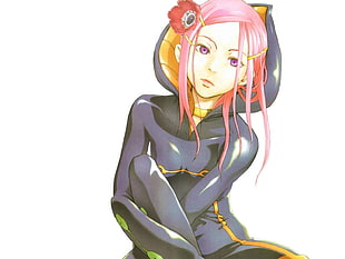 female with pink hair anime character 3D wallpaper